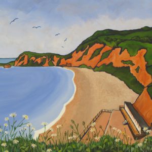 Jacobs Ladder Beach with daisies