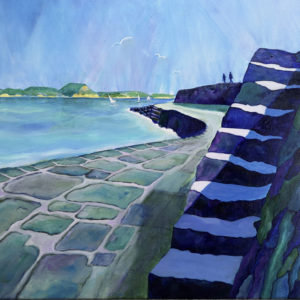 Steep Steps on the Cobb, Lyme Regis