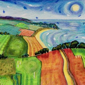 Sunlit Walk to Golden Cap