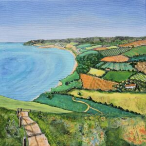 Across Stonebarrow towards Charmouth and Lyme Regis