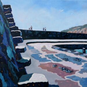 Seagulls over Granny's Teeth on the Cobb, Lyme Regis