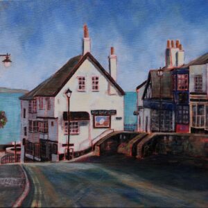 Looking down Broad Street to Bell Cliff, Lyme Regis