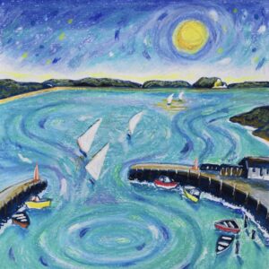 Sunlit Regatta at the Cobb, Lyme Regis